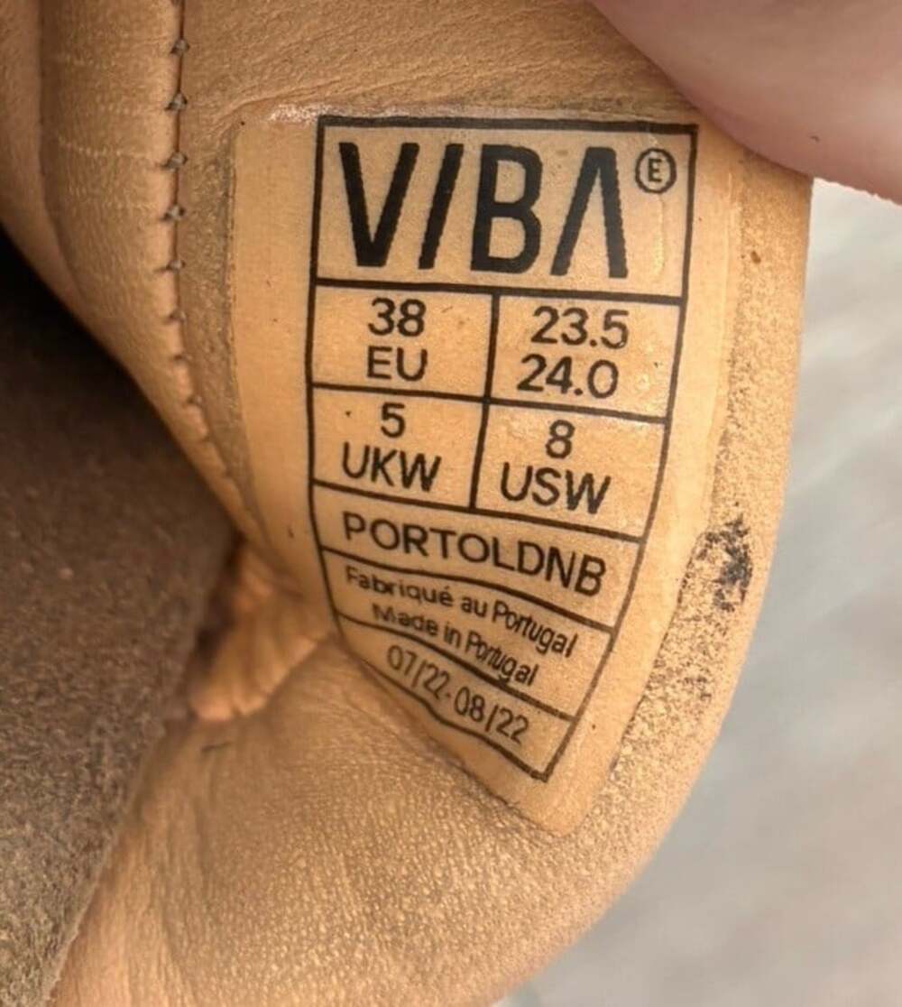 VIBAe PORTO Leather Slide Sandals Desert Nude Tan Arch Support Footbed W Size 38 - Picture 5 of 5